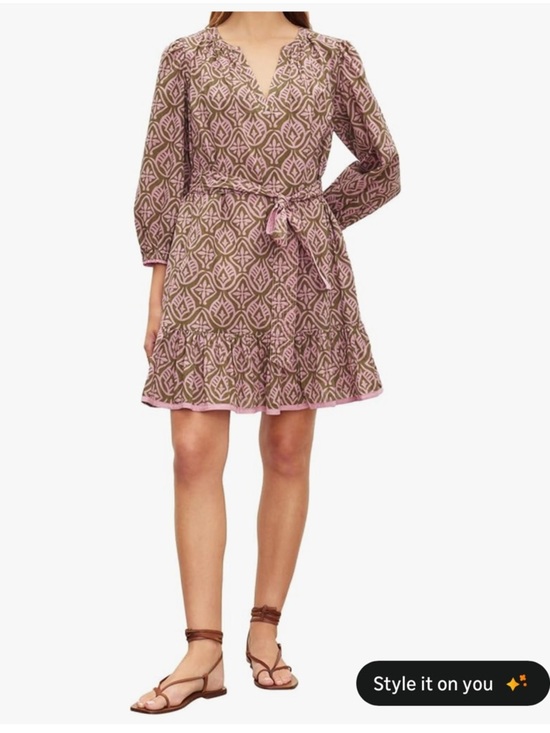 Velvet by Graham & Spencer Dresses & Skirts - Velvet by Graham & Spencer Pink Brown Mosaic Dress size X small